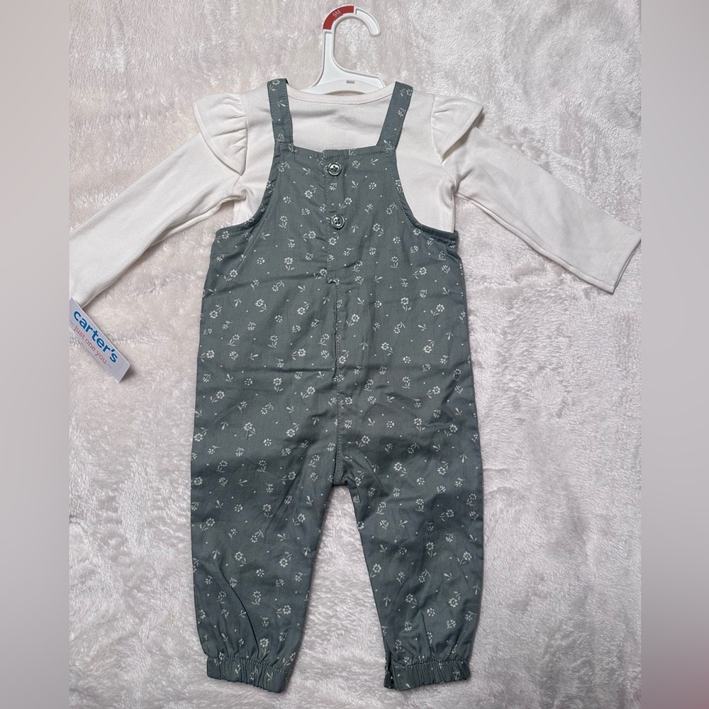 Olive green two piece floral